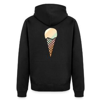 Eis - Unisex Premium Bio Zip Hoodie - Schwarz - Hinten - Nico (187cm)
