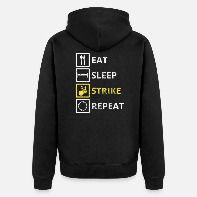 Bowling manger sommeil répéter - Veste à capuche bio Premium Unisexe - noir