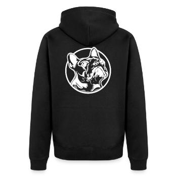 Bulldog français - Veste à capuche bio Premium Unisexe - noir - Dos - Nico (187cm)