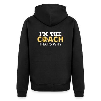 Volleyball Coach - Unisex Premium Bio Zip Hoodie - Schwarz - Hinten - Nico (187cm)