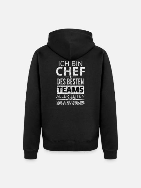 Chef Lustig Geschenk Team - Unisex Premium Bio Zip Hoodie - Schwarz