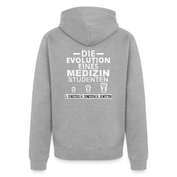 Cadeau café évolution étudiant de médecine - Veste à capuche bio Premium Unisexe - gris chiné - Dos - Nico (187cm)