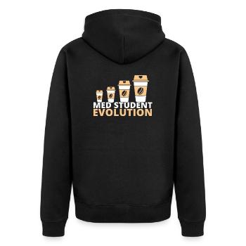 Medical student evolution - Unisex Premium Organic Zip Hoodie - black - Back - Nico (187cm)