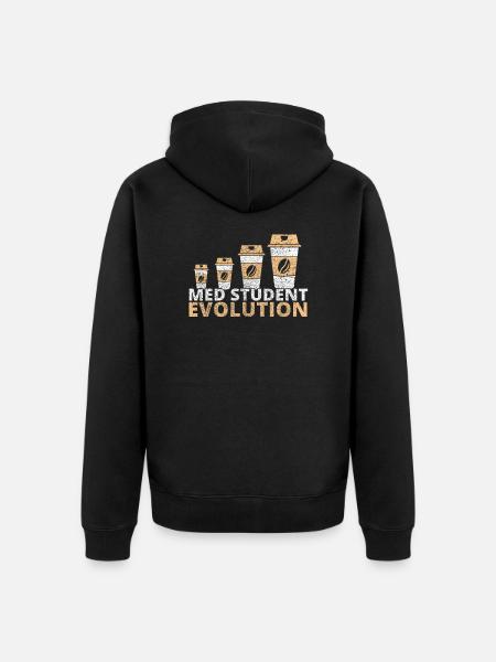 Medicine Student Coffee Funny - Unisex Premium Organic Zip Hoodie - black