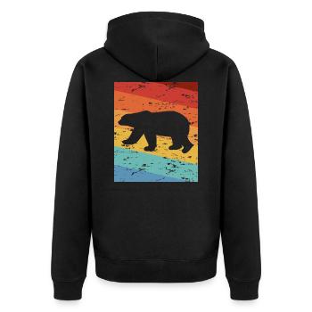 Eisbär - Unisex Premium Bio Zip Hoodie - Schwarz - Hinten - Nico (187cm)