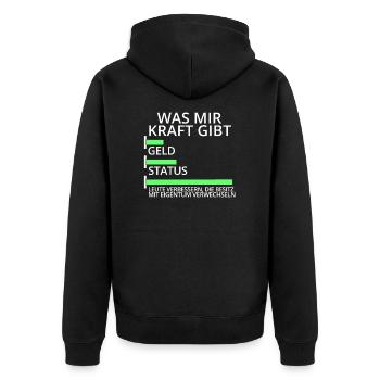 Jurastudium Jurastudent Anwalt Lustiger Spruch - Unisex Premium Bio Zip Hoodie - Schwarz - Hinten - Nico (187cm)