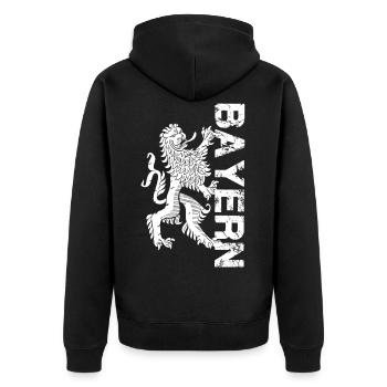 Bayern Retro Style. - Unisex Premium Bio Zip Hoodie - Schwarz - Hinten - Nico (187cm)