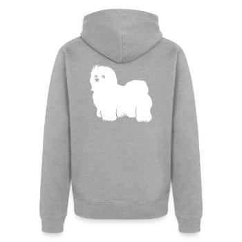 Coton de Tulear - Veste à capuche bio Premium Unisexe - gris chiné - Dos - Nico (187cm)