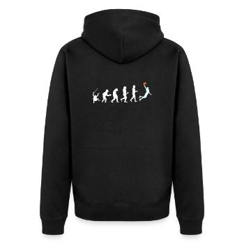 Basketball Evolution - Unisex Premium Organic Zip Hoodie - black - Back - Nico (187cm)