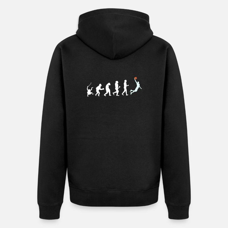 Basketball Evolution - Unisex Premium Bio Zip Hoodie - Schwarz