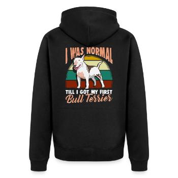 Cadeau de propriétaire de chien Bull Terrier - Veste à capuche bio Premium Unisexe - noir - Dos - Nico (187cm)