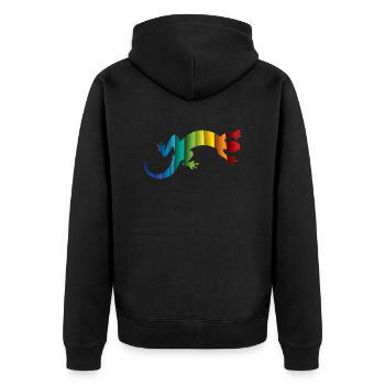 Gecko Echse Reptil Silhouette - Veste à capuche bio Premium Unisexe - noir - Dos - Nico (187cm)