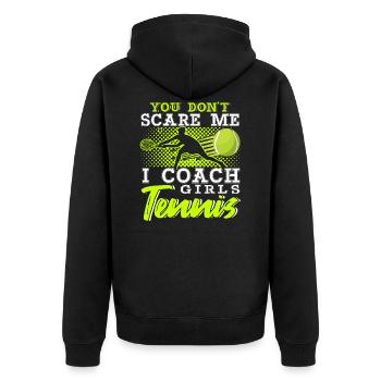 Tennis Coach Gift - Unisex Premium Bio Zip Hoodie - Schwarz - Hinten - Nico (187cm)
