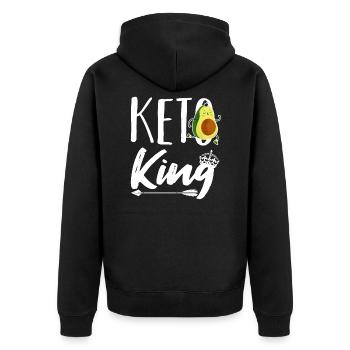 Keto King Low Carb Lifestyle Diet Diet Femmes - Veste à capuche bio Premium Unisexe - noir - Dos - Nico (187cm)
