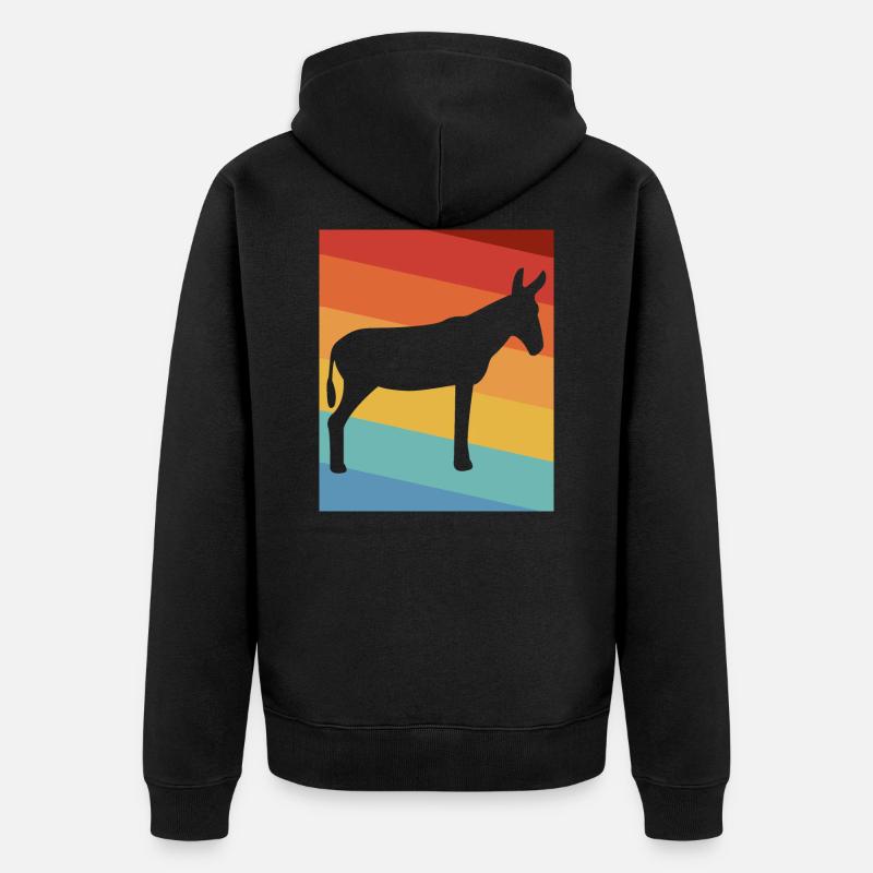 Esel - Unisex Premium Bio Zip Hoodie - Schwarz