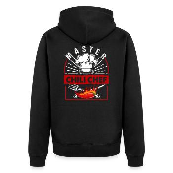 Master Chili Chef Cooking Kitchen Gift - Unisex Premium Organic Zip Hoodie - black - Back - Nico (187cm)