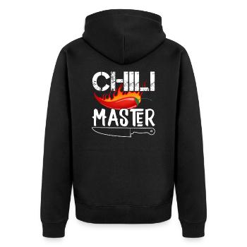 Master Chili Chef Cooking Kitchen Gift - Unisex Premium Organic Zip Hoodie - black - Back - Nico (187cm)