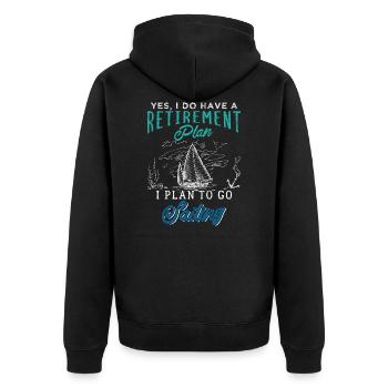 Retirement Plan Sailing Vintage - Unisex Premium Organic Zip Hoodie - black - Back - Nico (187cm)