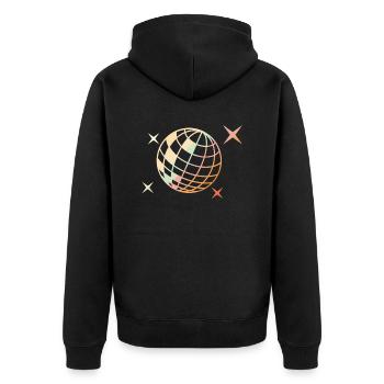 Disco ball silhouette - Unisex Premium Organic Zip Hoodie - black - Back - Nico (187cm)