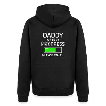 Vater lädt Schwangerschaft Geburt, Daddy in progre - Unisex Premium Bio Zip Hoodie - Schwarz - Hinten - Nico (187cm)