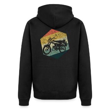 Simson Moped Driver Lover Gift T-Shirt - Unisex Premium Organic Zip Hoodie - black - Back - Nico (187cm)