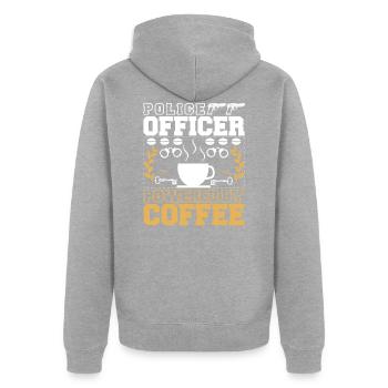 Police Officer Law Enforcement Cop - Unisex Premium Bio Zip Hoodie - Grau meliert - Hinten - Nico (187cm)