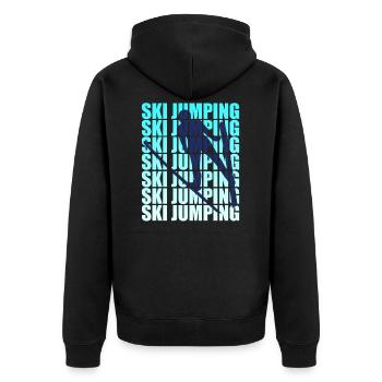 T-shirt cadeau sport saut à ski - Veste à capuche bio Premium Unisexe - noir - Dos - Nico (187cm)