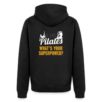 i Pilates Funny Pilates Exercise Workout Gift - Veste à capuche bio Premium Unisexe - noir - Dos - Nico (187cm)