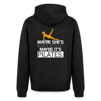 Maybe It's Pilates Workout Pilates Instructor Gift - Unisex Premium Bio Zip Hoodie - Schwarz - Hinten - Nico (187cm)