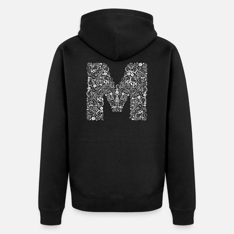 Lettre M - Veste à capuche bio Premium Unisexe - noir