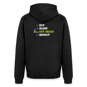 Manger dormir tondre l'herbe en répétant - Veste à capuche bio Premium Unisexe - noir - Dos - Nico (187cm)