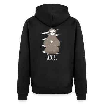 Trainee sloth Funny - Unisex Premium Organic Zip Hoodie - black - Back - Nico (187cm)