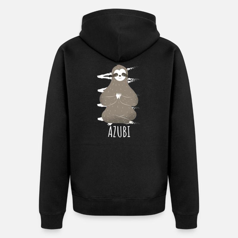 Trainee sloth Funny - Unisex Premium Organic Zip Hoodie - black