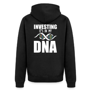 Investir en bourse - Veste à capuche bio Premium Unisexe - noir - Dos - Nico (187cm)