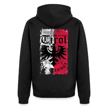 Tirol - Unisex Premium Bio Zip Hoodie - Schwarz - Hinten - Nico (187cm)
