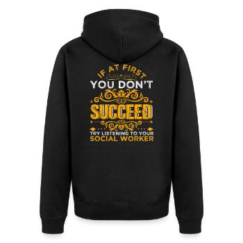 Profession travailleur social Titre du poste Cadeau - Veste à capuche bio Premium Unisexe - noir - Dos - Nico (187cm)