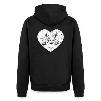 West Highland White Terrier - Unisex Premium Organic Zip Hoodie - black - Back - Nico (187cm)