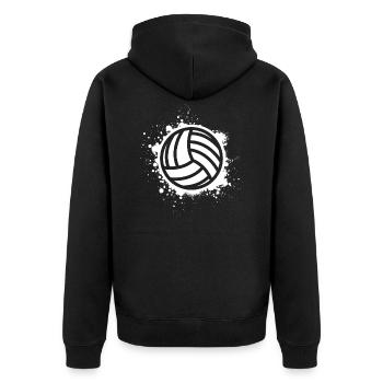 Volleyball Beachball - Unisex Premium Bio Zip Hoodie - Schwarz - Hinten - Nico (187cm)