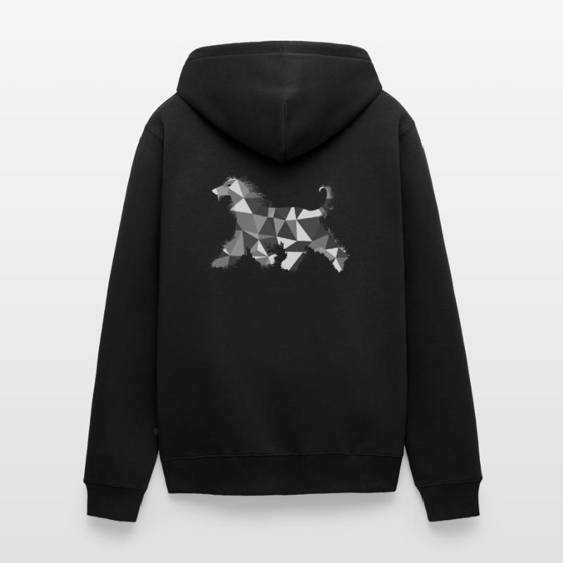 Lévrier afghan polygone Veste à capuche bio Premium Unisexe