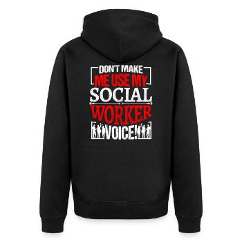 Social Worker Profession Job Title - Veste à capuche bio Premium Unisexe - noir - Dos - Nico (187cm)