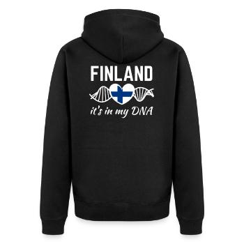 La Finlande est dans mon ADN - Veste à capuche bio Premium Unisexe - noir - Dos - Nico (187cm)