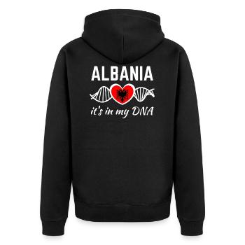 L'Albanie est dans mon ADN - Veste à capuche bio Premium Unisexe - noir - Dos - Nico (187cm)