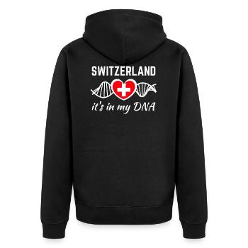 Suisse Drapeau suisse ADN - Veste à capuche bio Premium Unisexe - noir - Dos - Nico (187cm)