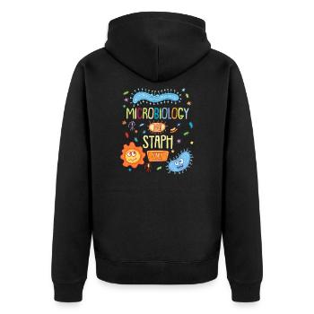 MICROBIOLOGISTE: Laboratoire de microbiologie Staph seulement - Veste à capuche bio Premium Unisexe - noir - Dos - Nico (187cm)