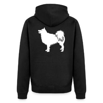 Icelandic dog Icelandic Sheepdog - Unisex Premium Organic Zip Hoodie - black - Back - Nico (187cm)