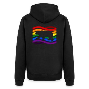 Polar bear rainbow - Unisex Premium Organic Zip Hoodie - black - Back - Nico (187cm)