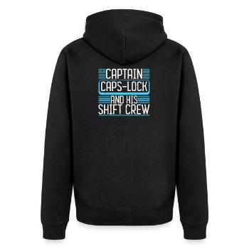 Captain Caps-Lock Joueur amusant - Veste à capuche bio Premium Unisexe - noir - Dos - Nico (187cm)