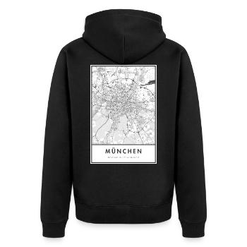 Carte de Munich Carte de la ville - Veste à capuche bio Premium Unisexe - noir - Dos - Nico (187cm)