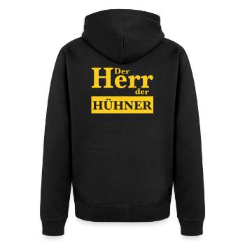 Hühner Huhn Henne Hahn Küken Eier Hühnerstall Farm - Unisex Premium Bio Zip Hoodie - Schwarz - Hinten - Nico (187cm)
