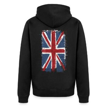Britishe Flagge Vintage usedlook - Veste à capuche bio Premium Unisexe - noir - Dos - Nico (187cm)